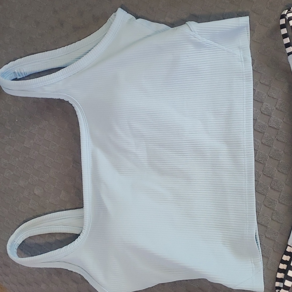 Blue Ribbed Tankini Bikini - Picture 2 of 6